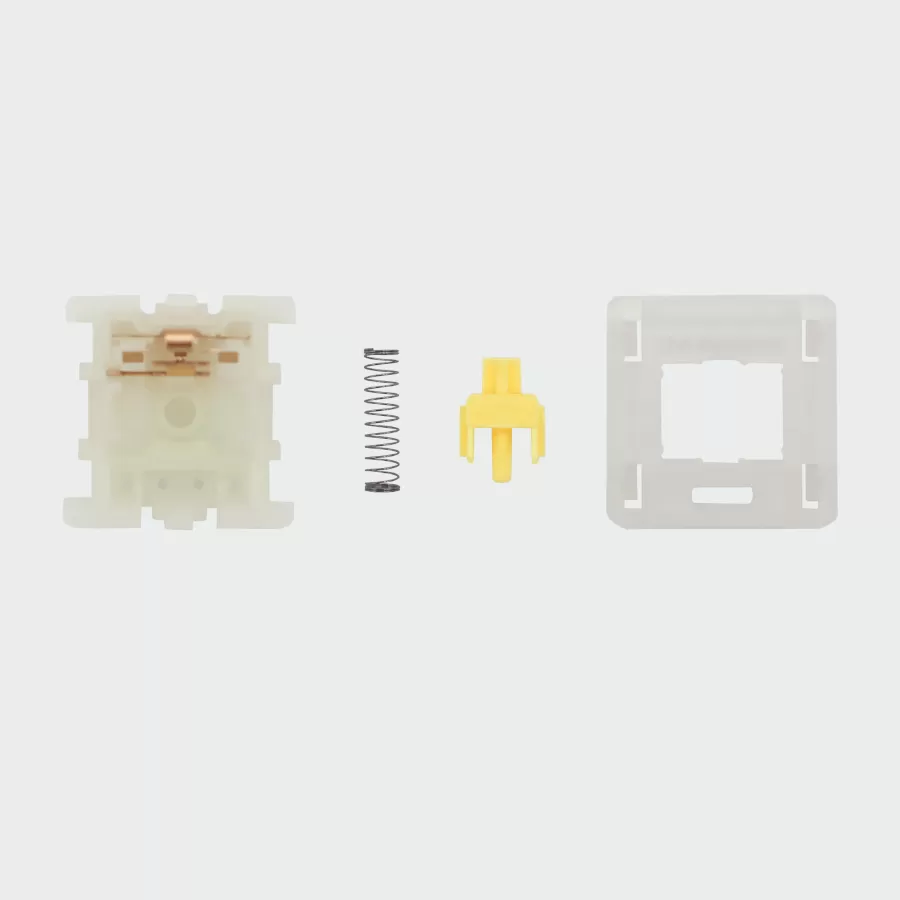 The inside of a gateron milky yellow mechanical keyboard switch