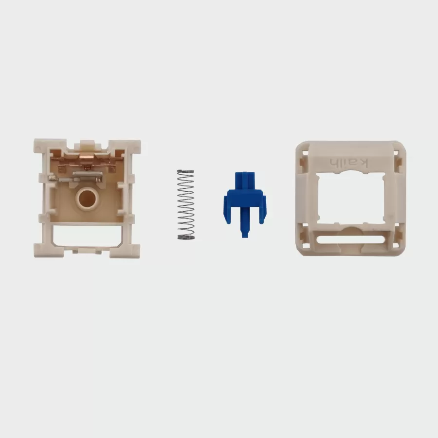 The inside of a kailh blueberry split mechanical keyboard switch