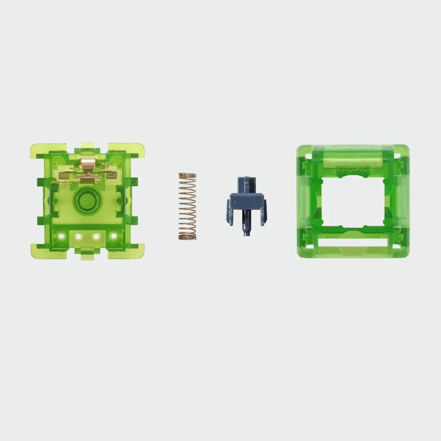 The inside of a C³Equalz kiwi tactile mechanical keyboard switch